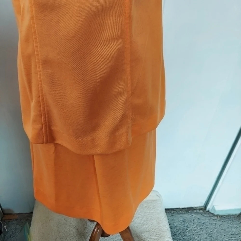 Vintage 60s 70s Ceeb Orange Knit Vest Skirt Set with sunshine yellow‎ buttons - Picture 13 of 14